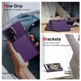 thumbnail image 6 of Feishell Back Wallet Case for Samsung Galaxy S24 Ultra, Premium PU Leather Flip Kickstand Cover with 3 Card Slots, Double Magnetic Clasp Shockproof Car Mount Phone Case for Galaxy S24 Ultra, Purple, 6 of 7