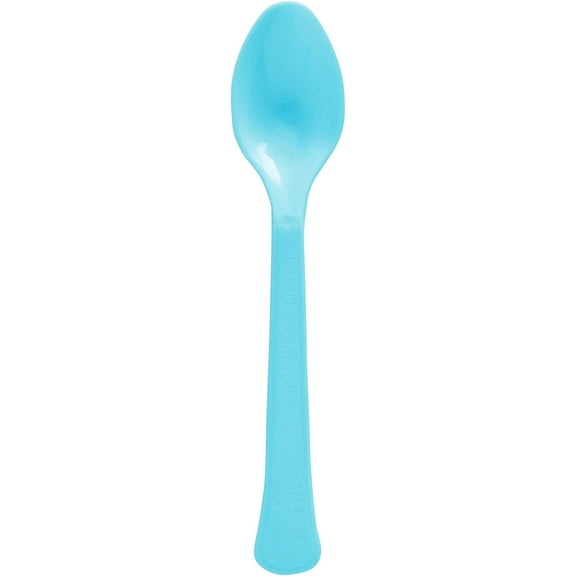 Bright Blue Plastic Spoons - Party Supplies