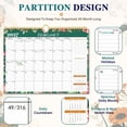 thumbnail image 5 of 2027 12‑Month Spiral Wall Calendar, Floral Art Pattern Wall‑Hanging Planner, Daily To‑Do & Shopping List Organizer for Home Office Study, 5 of 9