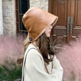 thumbnail image 3 of CoCopeaunts Faux Leather Bucket Hats Women Autumn Winter Bucket Hat PU Cotton Solid Top Womens Fashion Bucket Cap Panama Fisherman Caps, 3 of 5