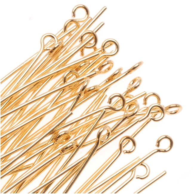 300Pcs 21Ga Open Eye Pins Gold Finished Steel 1.5-Inch Beading Supplies