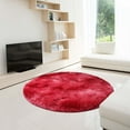 thumbnail image 4 of AuroraX Plush Living Room Area Rug Ultra Soft Non-Slip Backing Fluffy Red Bath Mat Rug Art Deco Round, 4 of 7