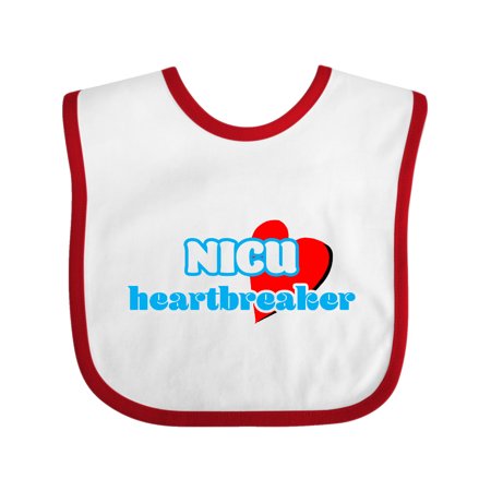 

Inktastic NICU Heartbreaker in Blue with Red Heart Gift Baby Boy or Baby Girl Bib