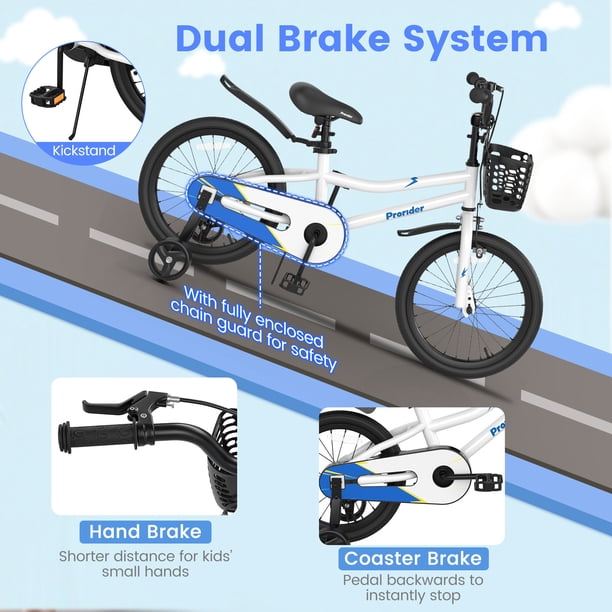 Vélo Enfant 12 Pouces LIAIZE – Avec Roues Stabilisatrices, Panier, Porte-bagages, Freins Doubles, Rouge