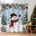 thumbnail image 4 of Tchckioa Shower Curtain,Winter Snowman Privacy Protection Hooks Bath Curtain for Bathroom Decor,72x72, 4 of 6