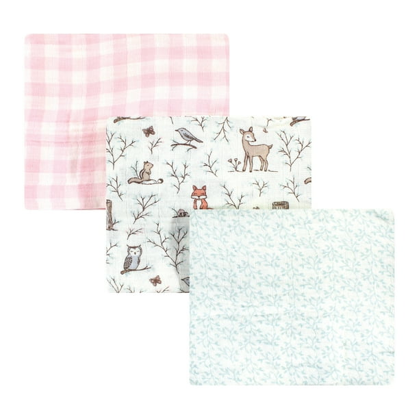 Hudson Baby Cotton Muslin Swaddle Blankets, Enchanted Forest, One Size