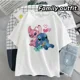 thumbnail image 3 of Linda camiseta de algodón de Disney Stitch para niños, camiseta de verano de manga corta con dibujos animados, camiseta para niños, camiseta de algodón blanca para niños y niñas, 3 of 5