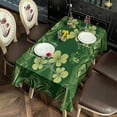 thumbnail image 4 of Rectangle Tablecloths St Patrick Clover Green Table Cloth, Water Resistant Fabric Wrinkle Free Soft Table Covers for Dining Room Parties Holiday Dinner, Wipeable Tabletop Cover Kitchen 60x120 Inch, 4 of 6