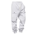 thumbnail image 6 of Gytharion Cargo Sweatpants for Men Fall Winter Solid Casual Fleece Warm Athletic Workout Pants Loose Cozy Elastic Waist Drawstring Cinch Bottom Joggers with Multi-Pockets, 6 of 8