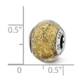 thumbnail image 2 of Sterling Silver Reflections Italian Olive With Silver Glitter Glass Bead Charm - Measures 13.64x10.00mm Wide, 2 of 2