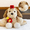 Palm Heart 5.9, variant on Sitting Egg Tart Puppy Plush Toy with Glasses, Soft Stuffed Dog Doll, Decorative Gift