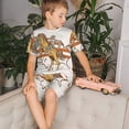 thumbnail image 4 of Balery Vintage Wild West Cowboy Conjunto de Pijama Infantil de Manga Corta con Estampado – Ropa de Dormir de Algodón Suave-Large, 4 of 6