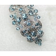 thumbnail image 4 of Faship Gorgeous Aqua Blue Rhinestone Crystal Floral Hair Barrette Clip, 4 of 6