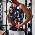 thumbnail image 5 of Cauagu Red Blue White Stars Print Men's Sleeveless Muscle Shirts,Tank Tops Quick Dry Workout Tank Top Gym Muscle Tee Fitness Bodybuilding T Shirt for Men-Small, 5 of 7