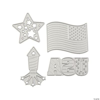 Patriotic Cutting Dies (4Pc) - Craft Supplies - 4 Pieces