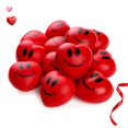 thumbnail image 1 of Stress Balls Neliblu con forma de corazón, 3 corazones rojos, cara sonriente, 1 of 6