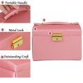 thumbnail image 6 of 3-Layer Jewelry Box for Women Girls, Travel Lockable Jewelry Case with Handle Mirror Drawers, Leather Storage Case Jewelry Display Organizer Jewelry Holder for Rings, Earrings, Necklaces, Bracelets, 6 of 11