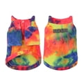 thumbnail image 2 of 2Pcs Tie Dye Dog Sweater Sweatshirt Reflective Puppy Jacket Winter Coat with D Ring Leash Soft Turtleneck Pet Vest Clothes for Small Dogs Boy Girlã¯Â¼ÂMulticolorã¯Â¼Â Pet Clothes Gift for Pet, 2 of 7