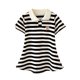 thumbnail image 2 of Ropa de verano para niñas, vestidos de princesa de estilo académico a rayas con cuello dulce y manga corta, camisón de verano de manga corta para niñas, vestido de algodón para niñas., 2 of 5