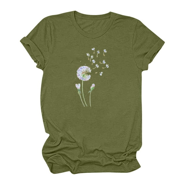 EQWLJWE Hauts d'Été pour Femmes Hauts Décontractés pour Femmes T-shirt Amusant Mignon à Manches Courtes Imprimé Amusant T-shirt Imprimé Hauts Blouse