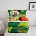 thumbnail image 5 of Catabedysis Cartoon Camping Full Size Comforter Sets,Camper Tent Print Bedding Comforter Set For Boys,Multicolor,Polkadot Reversible,3 Pieces,1 Comforter and 2 Pillowcases, 5 of 7