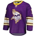 thumbnail image 2 of Men's Fanatics Justin Jefferson Purple Minnesota Vikings Hockey Jersey, 2 of 7