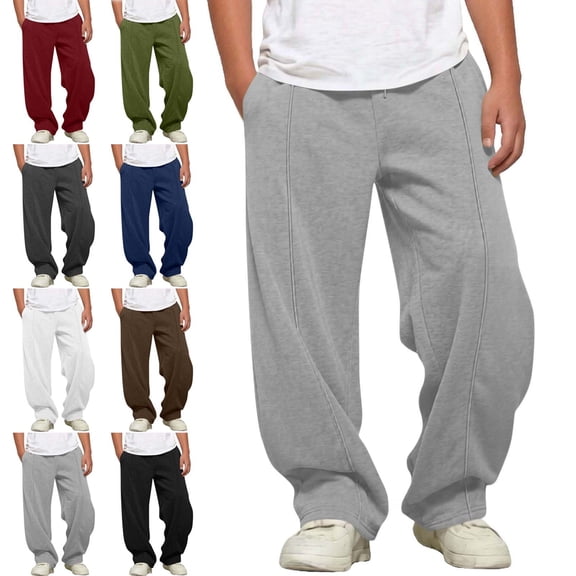Teylalorva Boys Sweatpants (5-14) Fleece Warm Pants with Side Pockets Elastic Waist Casual Sports Jogger Long Trousers Gray Size 5-6Years