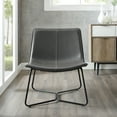 thumbnail image 2 of Manor Park Mid Century Modern Faux Leather Accent Chair, Charcoal, 2 of 3
