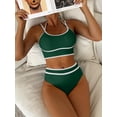 thumbnail image 7 of YIFUNIN Women's High Waist Sporty Bikini Set Two Piece Swimsuits for Women Athletic Summer Beach Swimming Pool Workout,Green S, 7 of 7