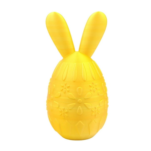Adorno de conejito estampado | Decoración de Pascua con diseño de conejito y huevo | Decoración de plástico para mesa o estante | 6,7 x 3,5 pulgadas