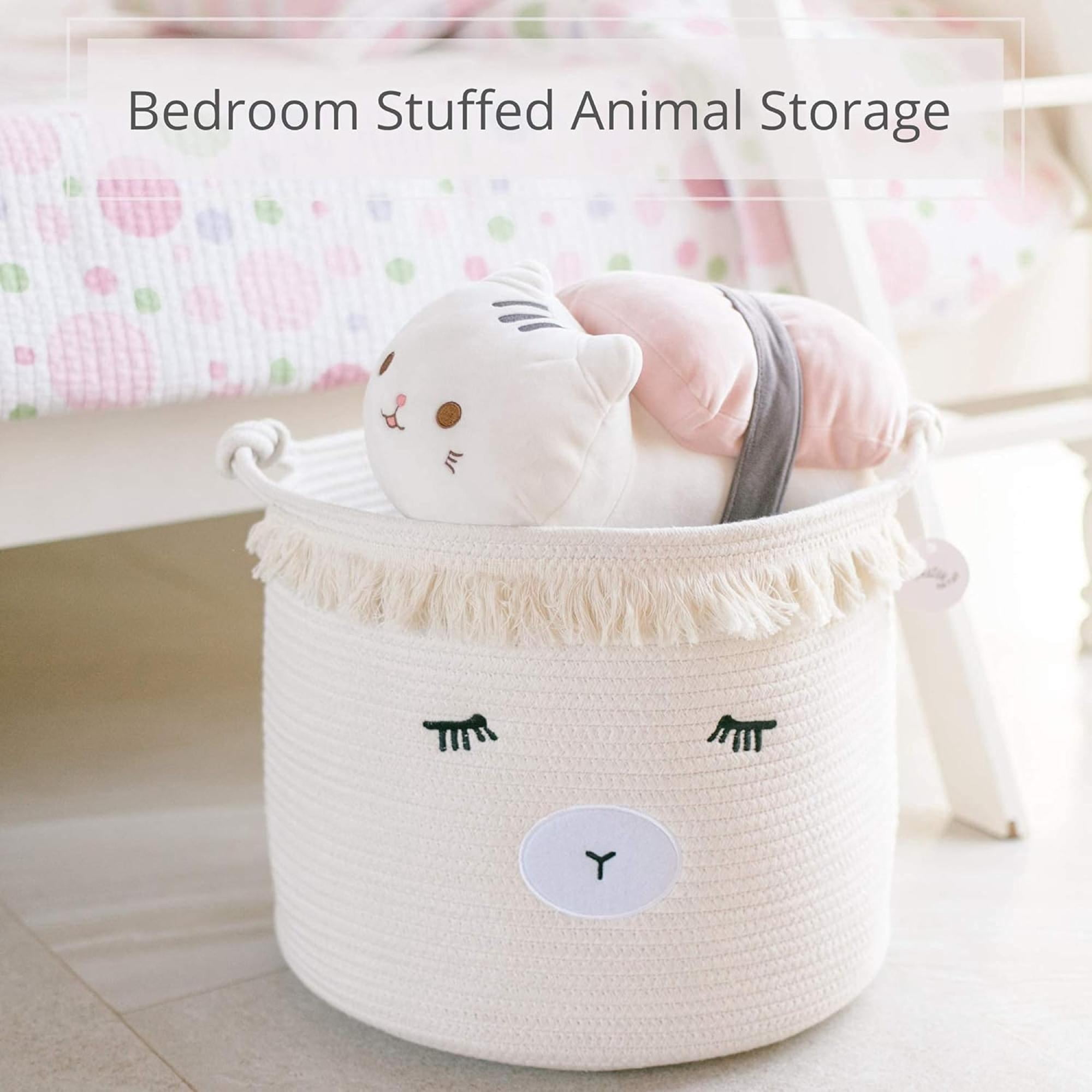 Woven Cotton Rope Baby Basket with Lamb Design – Nursery Storage Bin, Toy & Blanket Organizer, Decorative Hamper (16" × 13")
