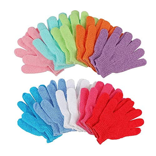 10 Pairs Double Sided Exfoliating Gloves Body Scrubber Scrubbing Glove