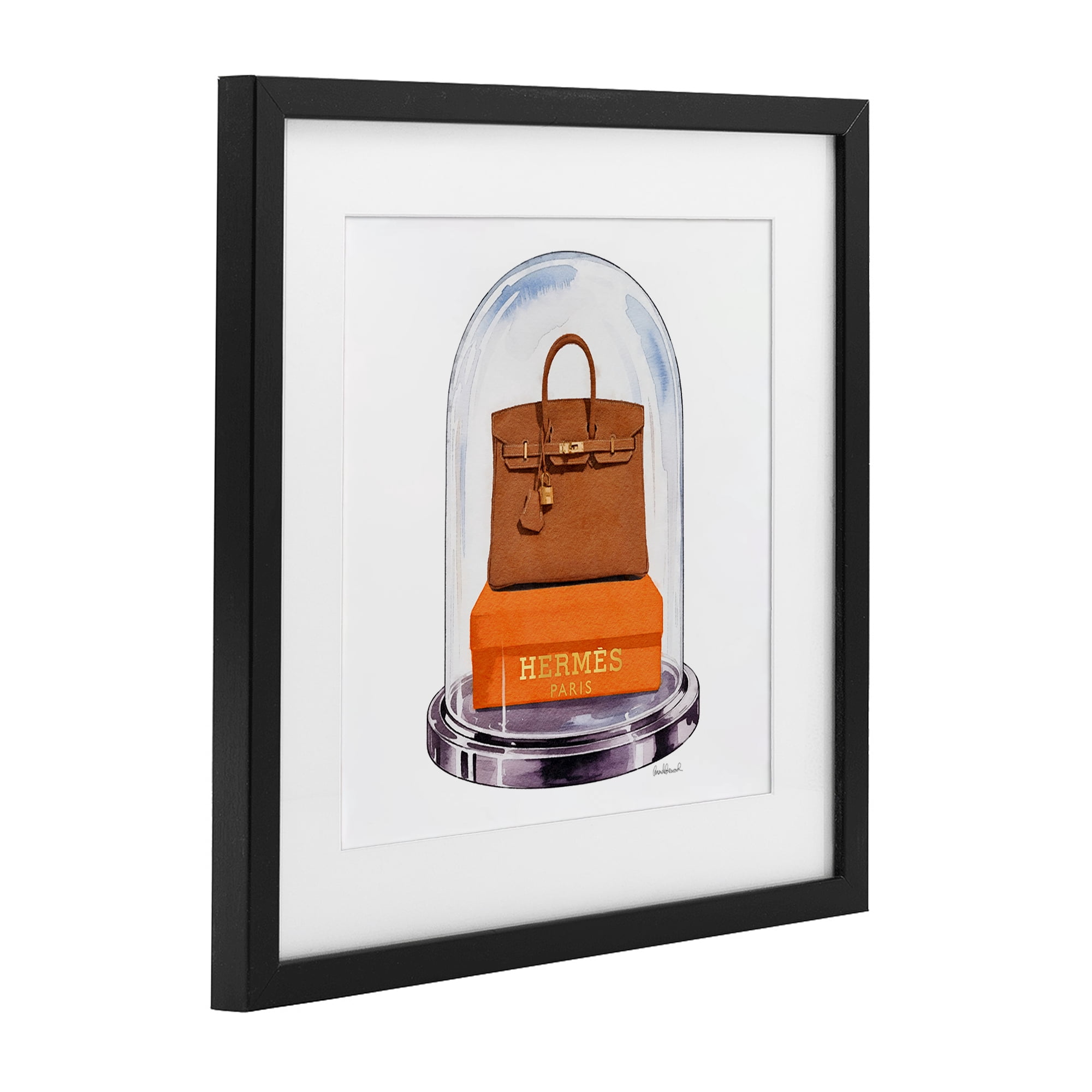 Stupell Industries Luxury Handbag Dome Black Framed Print Under Glass, design by Amanda Greenwood