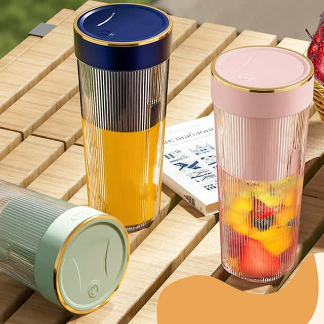 Exprimidor Portátil, Licuadora Personal Recargable Por Usb, Motor Potente de 4 Cuchillas, Diseño Compacto y Ligero, Ideal para Viajes Al Aire Libre, Fácil de Limpiar, Capacidad de 300 Ml.