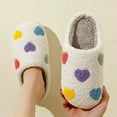 thumbnail image 2 of Fuzzy Slippers Women Fluffy Winter Warm House Shoes Home Footwear On Indoor House Slippers Bedroom Slippers Plush Slippers Winter Slippers for Women White 43, 2 of 9