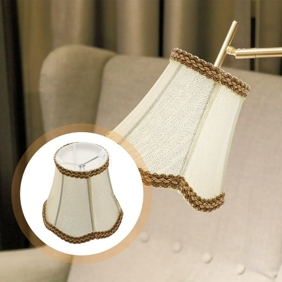 Topbathy 1Pc Decorative Golden Cloth Lamp Cover Simple Table Lamp Shade for Household