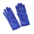 thumbnail image 4 of Sequin Gloves, Sparkly Glitter Gloves Dance Mittens for Masquerade Blue One Size, 4 of 4