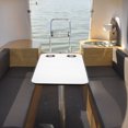 thumbnail image 3 of RV Table Top Replacement, 31.49x15.74in Rectangular Pontoon Boat Table Top with Stainless Steel Cup Holder, Sturdy Solid Wood Large Top for RV, Yacht, , Marine, 3 of 7