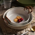 thumbnail image 3 of Rustic Serving Bowl, Deep Ceramic Dish w/ Twisted Rope Handles for Fruit, Salad & Bread (8/10-Inch), 3 of 6