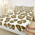 thumbnail image 3 of Manfei Brown Leopard Print Twin Sheet Sets for Girls, Cheetah Print Twin Fitted Sheet, Cartoon Animal Theme Flat Sheet, Super Cozy Room Decor 3-Piece, 3 of 7