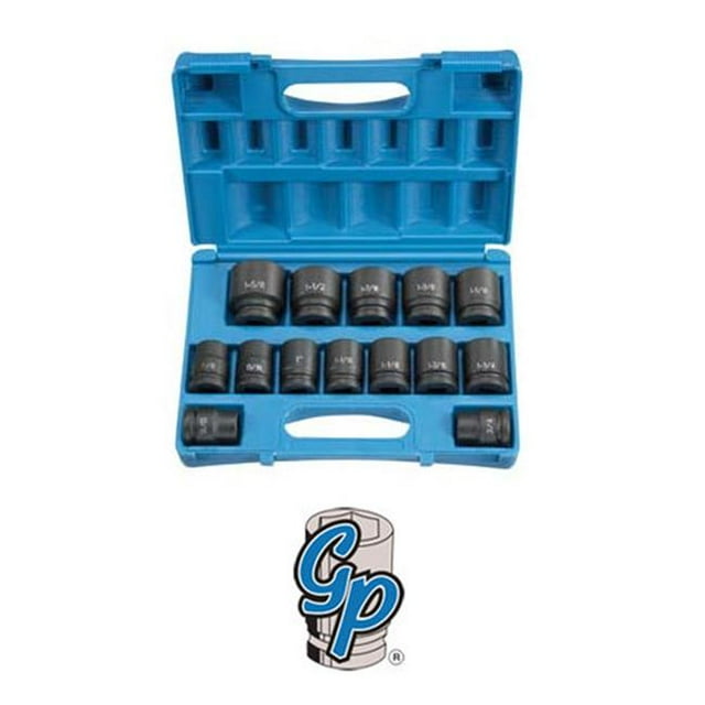 GY8038 Ensemble de Douilles à Impact Sae Pneumatique Gris 3/4 Pouces 14 Pcs