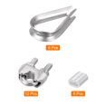 thumbnail image 4 of Unique Bargains M4 Wire Rope Accessory Set for 5/32' Dia, 12Pcs Cable Clip Clamp 6Pcs Thimble Rigging 6Pcs Crimping Loop Sleeve, 4 of 7