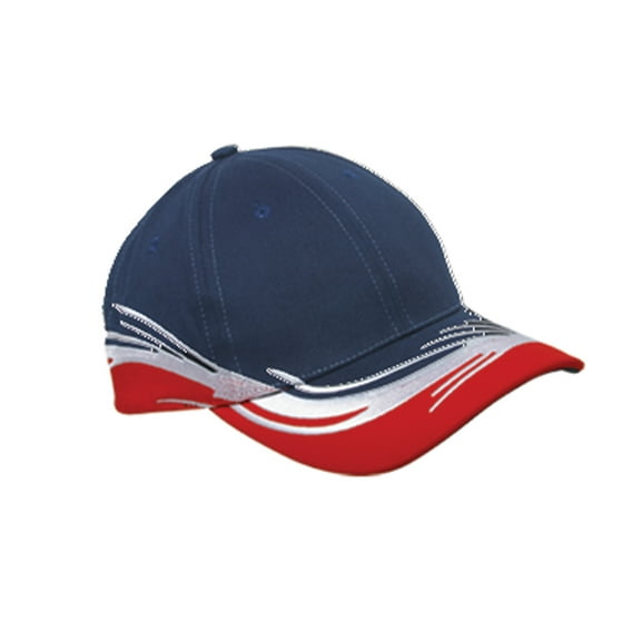 ImpecGear Flare Cotton 6 Panel Unisex Adult Hat - Red/Navy