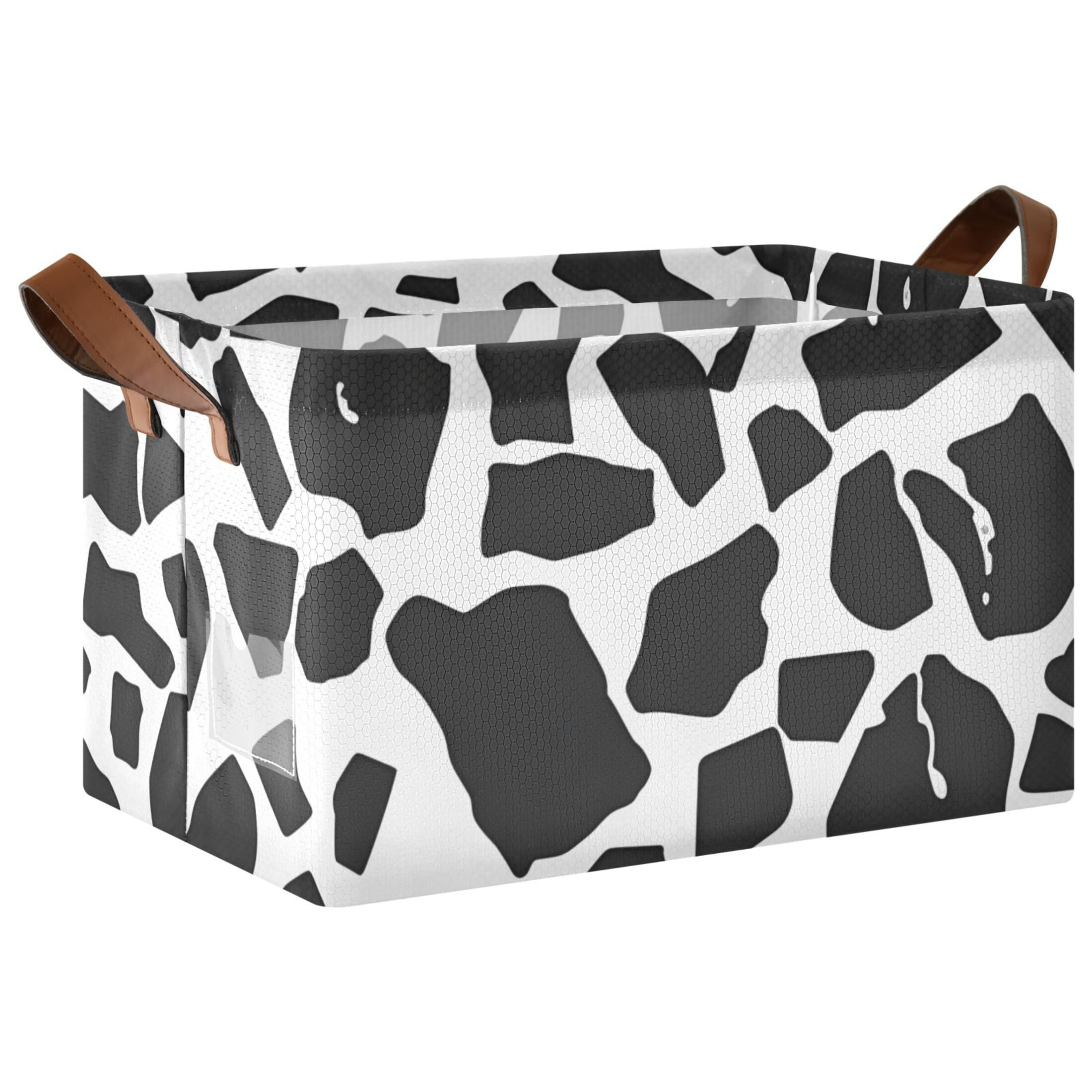 Ryvnso Black Graffiti Storage Bins Large Basket Foldable Cube Toys Organizer with Handles 2 PCs
