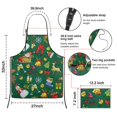 thumbnail image 7 of Green Christmas Santa and Snowman Pattern Apron-Garden Aprons for Women with Pockets-Cotton Linen Waterproof Kitchen Cooking Gardening Aprons Adjustable for Kitchen,Cooking,BBQ and Salon 33"x27", 7 of 7