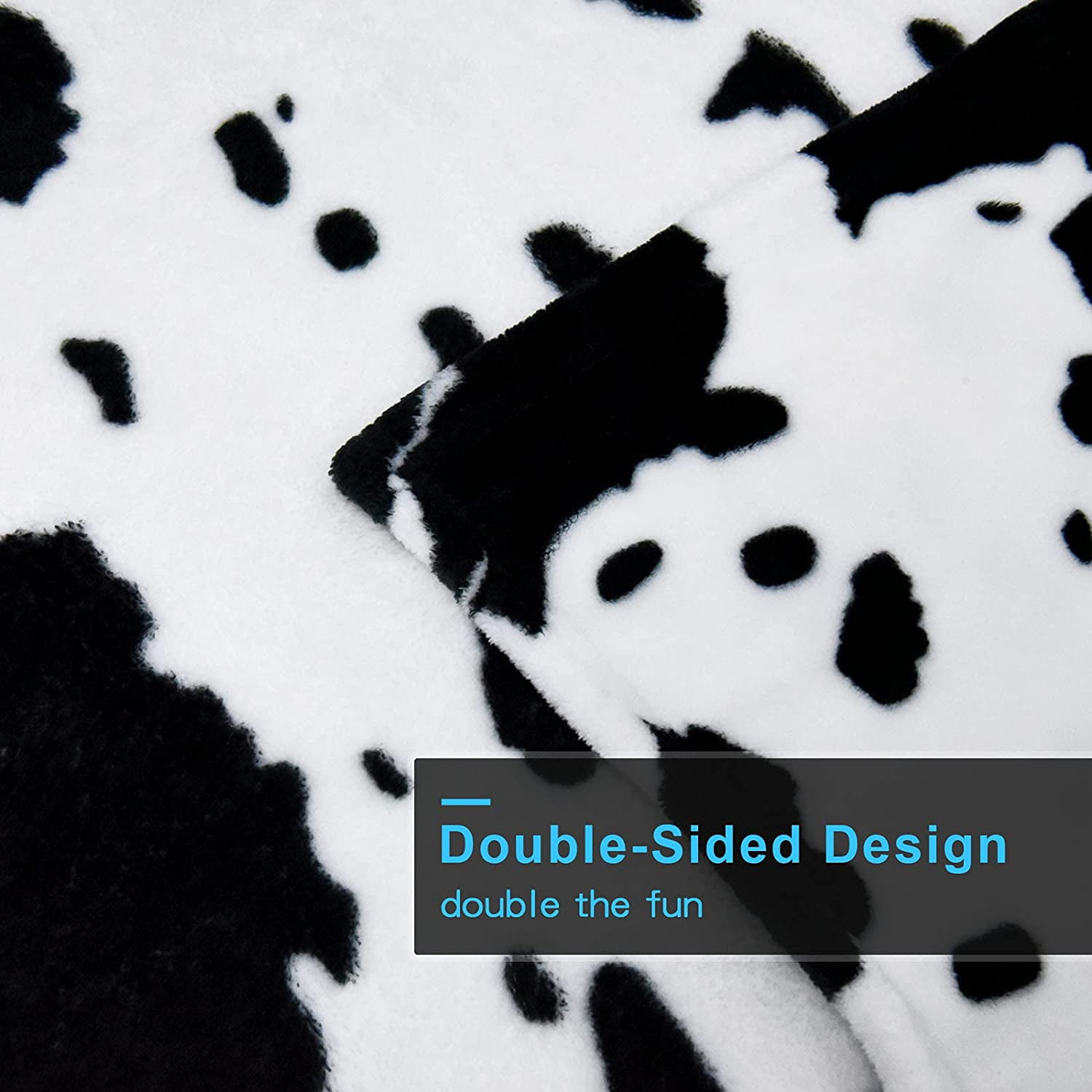 Cow Blanket Cow Print Blanket Lightweight Travel Blanket Ultra Soft Throw Blanket for Kids Boys Girls Adults Black White Blankets and Throws Flannel Fleece Plush Blanket for Sofa Couch Bed 80 X60