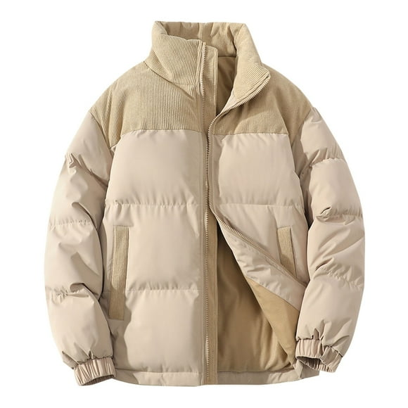 DondPO Puffer Jacket Womens Women's Winter Coats Corduroy Puffer Jacket Men Casual Zip Up Long Sleeve Lightweight Down Jackets Winter Jackets for Women Furry Jacket Brown XL Clearance!