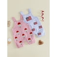 thumbnail image 3 of Lairauiy Baby Toddler Boy 4th of July Overall Romper 3 6 12 18 Months Flag/Popsicle Embroidery Sleeveless Patriotic Striped Jumpsuits, 3 of 9
