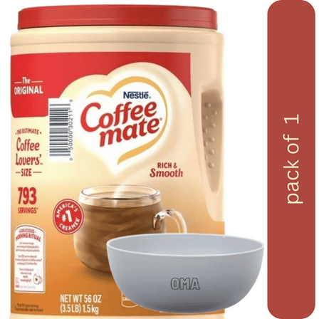 Nestlé Coffee-mate Original Powdered Coffee Creamer, 56 oz with bowl by OMA