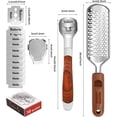thumbnail image 3 of Pedicure Foot File & Callus Shaver Set,1 Wood Handle Callus Shaver with 30 Replacement Blades,1 Foot File Heads,1 Colossal Foot Rasp,Foot Scraper Foot Shaver Callus Remover for Feet, 3 of 5